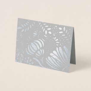 Tarjeta Con Relieve Metalizado Patrón floral elegante dorado o plateado