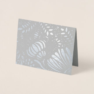 Tarjeta Con Relieve Metalizado Patrón floral elegante dorado o plateado