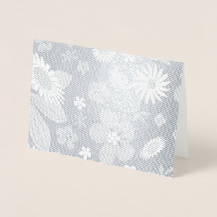 Tarjeta Con Relieve Metalizado Patrón floral sin foco