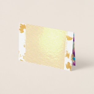 Tarjeta Con Relieve Metalizado Patrón floral vibrante con color púrpura y azul de