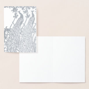 Tarjeta Con Relieve Metalizado Pavo real