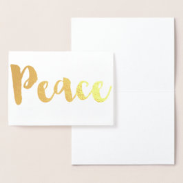Tarjeta Con Relieve Metalizado Paz dorada