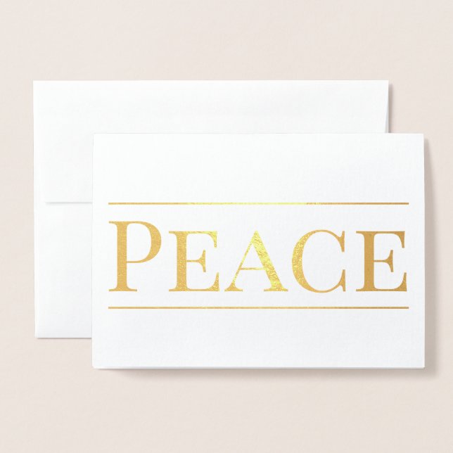 Tarjeta Con Relieve Metalizado PAZ estacional (Anverso con sobre)