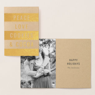 Tarjeta Con Relieve Metalizado Paz y cacao