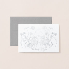 Tarjeta Con Relieve Metalizado Pensamiento De Los Flores Silvestres