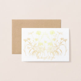 Tarjeta Con Relieve Metalizado Pensamiento De Los Flores Silvestres