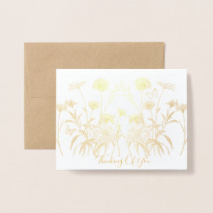 Tarjeta Con Relieve Metalizado Pensamiento De Los Flores Silvestres