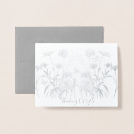 Tarjeta Con Relieve Metalizado Pensamiento De Los Flores Silvestres