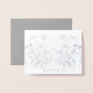 Tarjeta Con Relieve Metalizado Pensamiento De Los Flores Silvestres