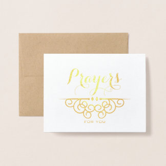 Tarjeta Con Relieve Metalizado Pensamiento de simpatía religiosa en tus oraciones