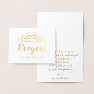 Tarjeta Con Relieve Metalizado Pensamiento de simpatía religiosa en tus oraciones