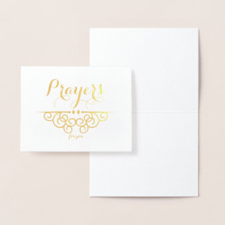 Tarjeta Con Relieve Metalizado Pensamiento de simpatía religiosa en tus oraciones
