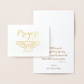 Tarjeta Con Relieve Metalizado Pensamiento de simpatía religiosa en tus oraciones