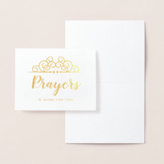 Tarjeta Con Relieve Metalizado Pensamiento de simpatía religiosa en tus oraciones