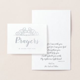 Tarjeta Con Relieve Metalizado Pensamiento de simpatía religiosa en tus oraciones