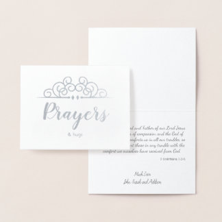 Tarjeta Con Relieve Metalizado Pensamiento religioso de simpatía en tus oraciones