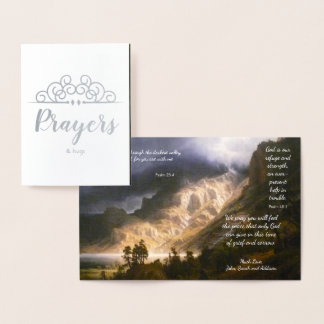 Tarjeta Con Relieve Metalizado Pensamiento religioso de simpatía en tus oraciones