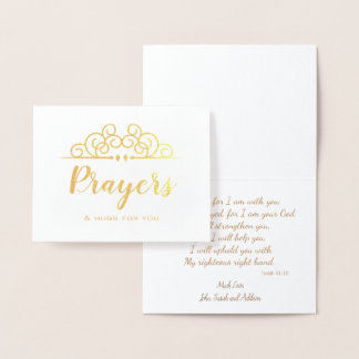 Tarjeta Con Relieve Metalizado Pensamiento religioso de simpatía en tus oraciones