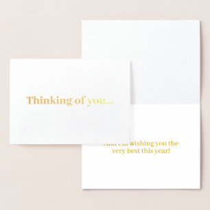 Tarjeta Con Relieve Metalizado Pensando en ti... (mensaje de personalizable)