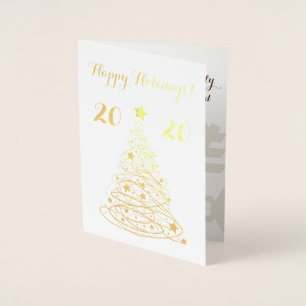 Tarjeta Con Relieve Metalizado Personalizable elegante de Happy Holidays