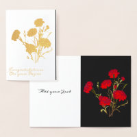 Personalizable Elegante Vintage Floral Red Carnati