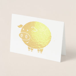 Tarjeta Con Relieve Metalizado Personalizado de cerdo de grasa