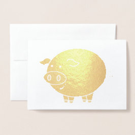 Tarjeta Con Relieve Metalizado Personalizado de cerdo de grasa