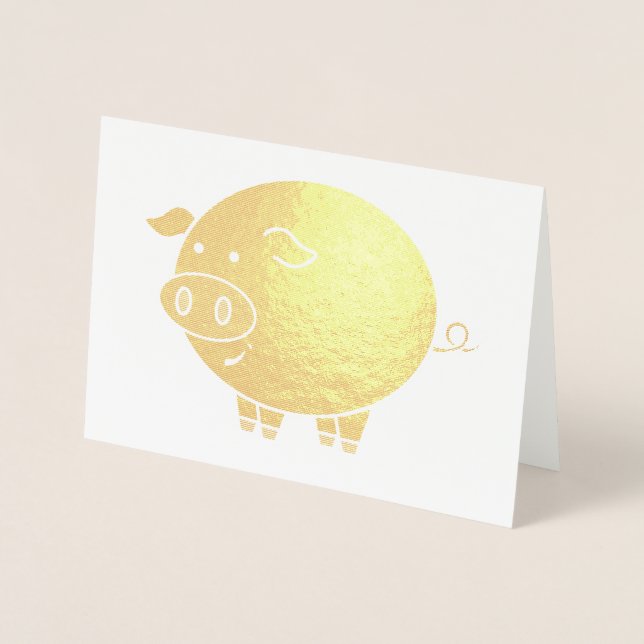 Tarjeta Con Relieve Metalizado Personalizado de cerdo de grasa (Anverso)