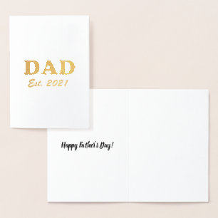Tarjeta Con Relieve Metalizado Personalizado de papá instauró la fecha personaliz