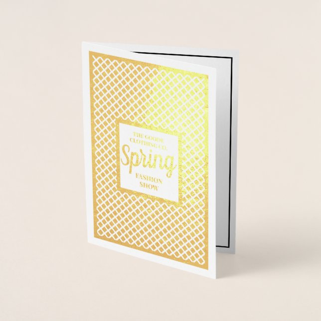 Tarjeta Con Relieve Metalizado Personalizado Fashion Show | Evento de empresa (Anverso)