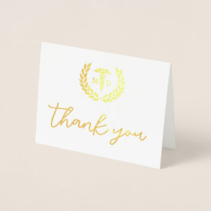Tarjeta Con Relieve Metalizado Personalizado MD Med School Graduation Party Graci