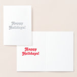 Tarjeta Con Relieve Metalizado Personalizar, Felices Fiestas, rojo - plata o oro<br><div class="desc">Personalizar,  Felices Fiestas,  rojo - plata u oro Tarjeta de Relieve metalizado</div>