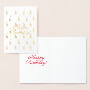 Tarjeta Con Relieve Metalizado Personalizar, Feliz Cumpleaños - plata u oro