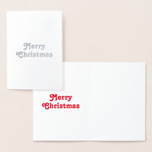Tarjeta Con Relieve Metalizado Personalizar, Feliz Navidad - plata u oro