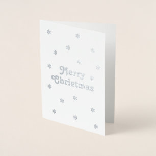 Tarjeta Con Relieve Metalizado Personalizar, Feliz Navidad - plata u oro