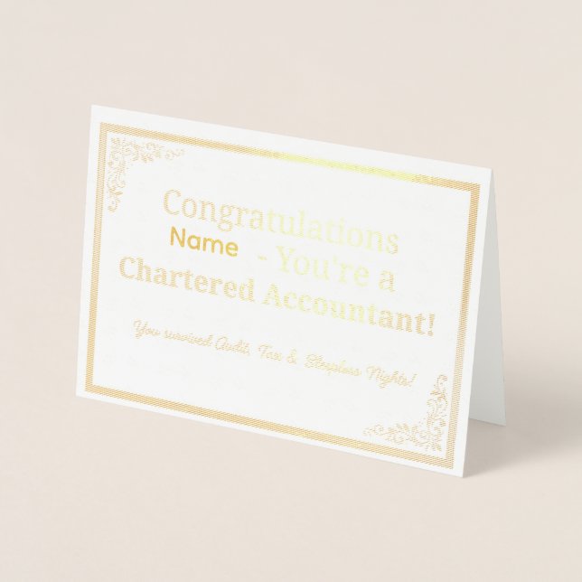 Tarjeta Con Relieve Metalizado Personalized CA Congratulations Card  (Anverso)