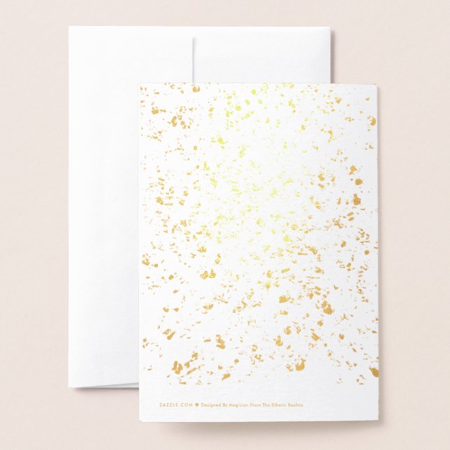 Tarjeta Con Relieve Metalizado Piezas sutiles de oro/hoja de plata (Reverso con sobre)
