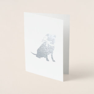 Tarjeta Con Relieve Metalizado Pit Bull Baby Shower Pitbull Dog Blue Boy