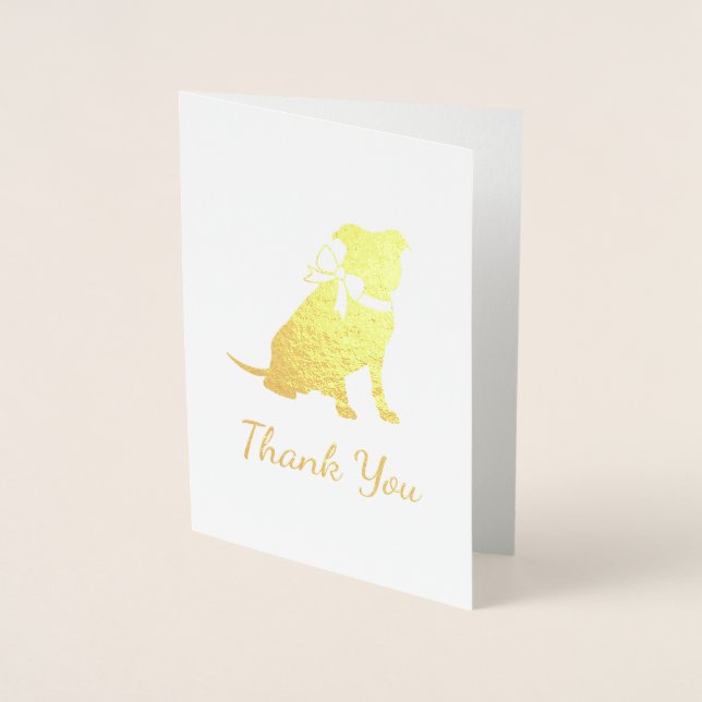 Tarjeta Con Relieve Metalizado Pit Bulldog Baby Shower Género Neutral Pitbull (Anverso)