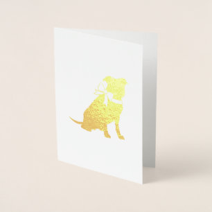 Tarjeta Con Relieve Metalizado Pit Bulldog Baby Shower Género Neutral Pitbull