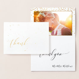 Tarjeta Con Relieve Metalizado PixDezines Confeti Dorado Gracias