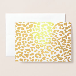 Tarjeta Con Relieve Metalizado PixDezines manchas de leopardo doradas agradecen