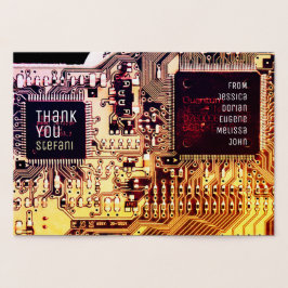 Tarjeta Con Relieve Metalizado Placa base de oro rosa arte de circuito impreso el