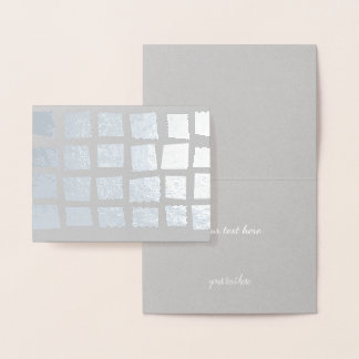 Tarjeta Con Relieve Metalizado Plata Dorada Simple Moderna Resumen cuadrado aleat