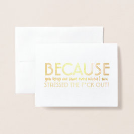 Tarjeta Con Relieve Metalizado Porque Sigues Sane - Funny Bridesmaid Propuesta