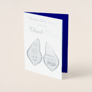 Tarjeta Con Relieve Metalizado Preparado para hacer aparecer al bebé Personalizad