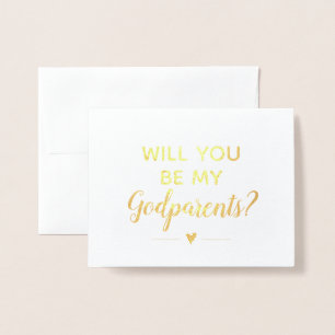 Tarjeta Con Relieve Metalizado Propuesta de Moderno Will You Be My Godfather
