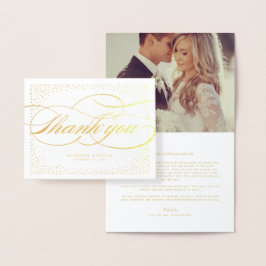Tarjeta Con Relieve Metalizado Puntos Confetti Y Boda De Guiones Clásicos Gracias