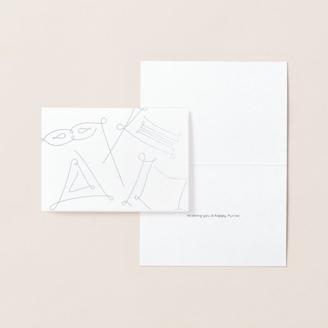 Tarjeta Con Relieve Metalizado Purim (Demostración)