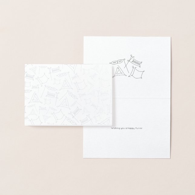 Tarjeta Con Relieve Metalizado Purim (Demostración)